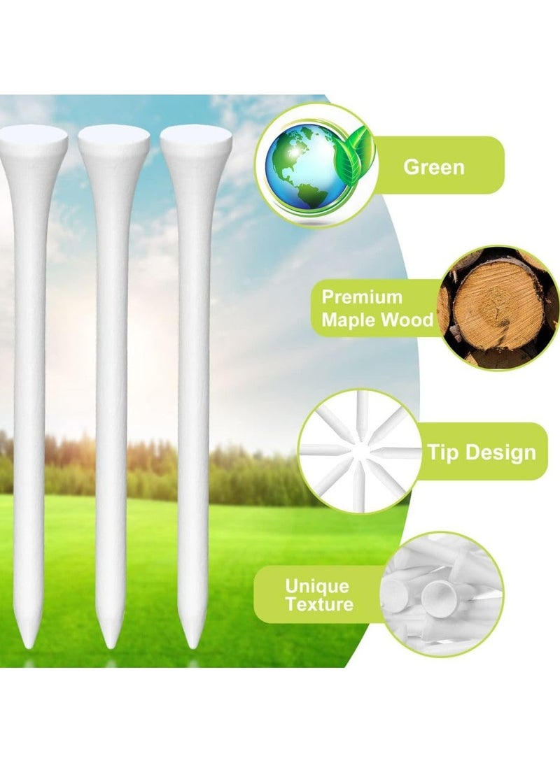 CMGTYYD 200 Pcs Golf Tees Bulk Wood Tees 3-1/4 Inch Tall, White Golf Tees for Women Men Ladies Clubs Golf Ball Theme Party Accessories  - Image 4