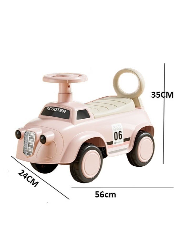 DURKU Baby Ride on Car for Kids With Push Handle And Musical Steering Lights Music Backrest & Storage Space Wheel for Boys & Girls Cool Baby for Kids Toddlers 1 to 3 Years Boys Girls Perfect Birthday Gift for Boys & Girls Cool Baby Pink - Image 2