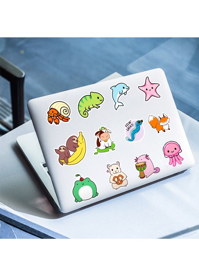 هالامودو 50 جهاز كمبيوتر شخصي ملصقات الحيوانات للأطفال, ملصقات زجاجة المياه لطيف للأطفال مقاوم للماء, فينيل الكمبيوتر المحمول طفل ملصقات حزمة, جوائز الفصول الدراسية للأطفال لطلاب الابتدائية - Image 2