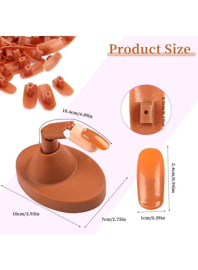 BQAN Nail Practice Fingers For Acrylic Nails, Practice Hand For Nail Training, 4Pcs Adjustable Plastic Fake Fingers For Nail Tech, With 100 Pcs Refill Nail Tips And 2 Finger Base - Image 2