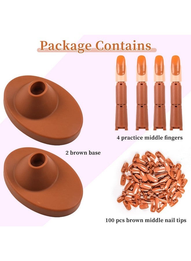 BQAN Nail Practice Fingers For Acrylic Nails, Practice Hand For Nail Training, 4Pcs Adjustable Plastic Fake Fingers For Nail Tech, With 100 Pcs Refill Nail Tips And 2 Finger Base - Image 3