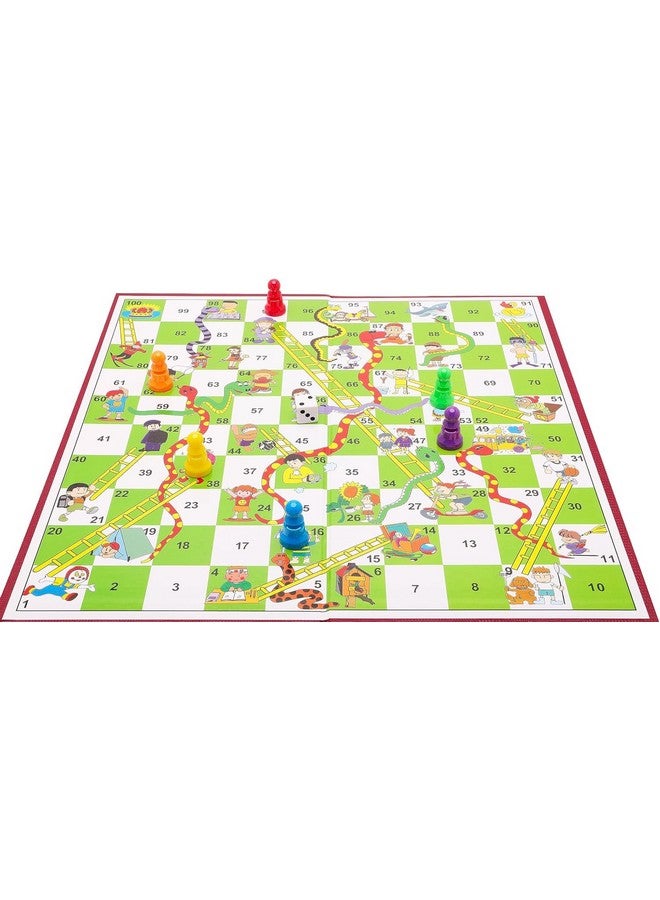 Toyland® 9 Piece Snakes & Ladders Game with Foldable Board & Storage Box - Traditional Family Board Games - Ages 3+ - Image 5