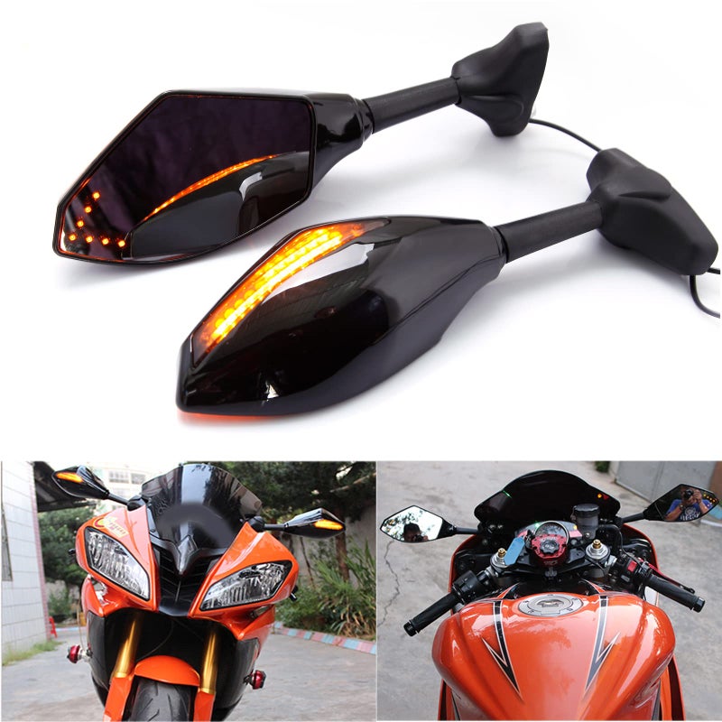 مرايا جانبية بإشارة LED للدراجات النارية لياماها YZF600 YZF R6 FZR600 هوندا CBR600