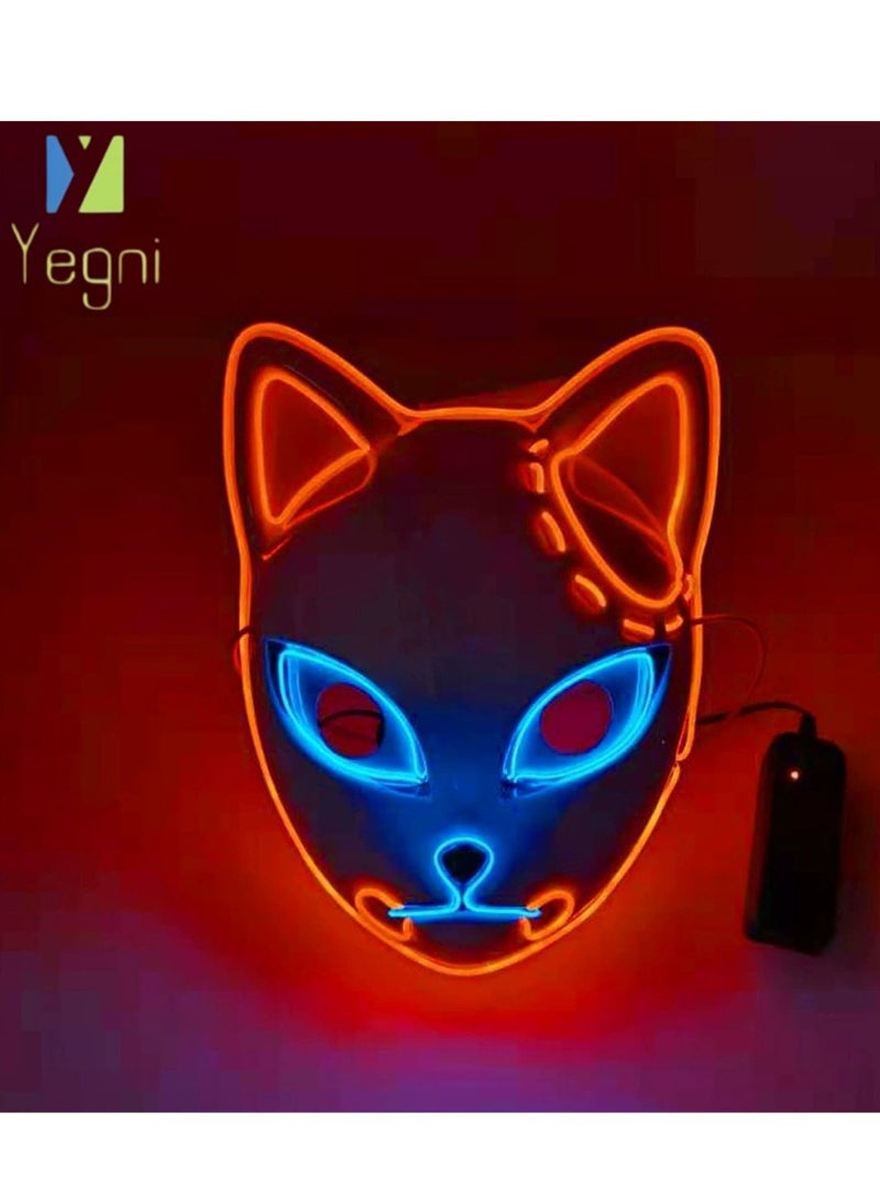 نعم سيدي. قناع مضيء من أنمي قاتل الشياطين كيميتسو نو يايبا، قناع أداء بإضاءة باردة - Image 2