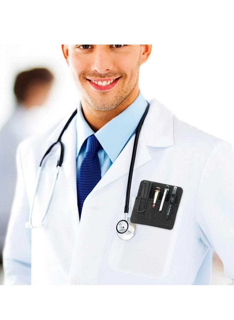 إسكدنيا 4 قطعة من حقيبة القلم من الجلود حقيبة قلم القلم حاوية تنظيم حاوية حماية الجيب للمدارس والمكاتب (أسود) - Image 5