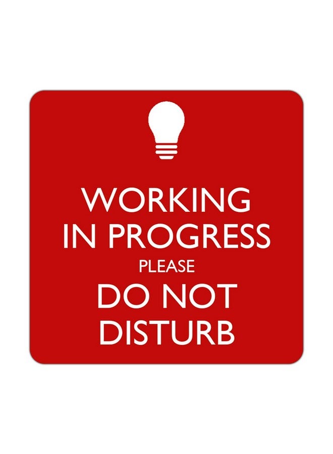 ASHVAH Working in Progress Please do not Disturb Print/Typography Tea/Coffee Mug/Designer Handmade Wooden Coaster Set for Home Kitchen, Office Desk - Set of 4 - Square: 10cm - Image 4