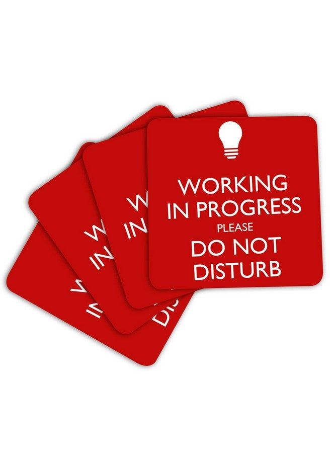 ASHVAH Working in Progress Please do not Disturb Print/Typography Tea/Coffee Mug/Designer Handmade Wooden Coaster Set for Home Kitchen, Office Desk - Set of 4 - Square: 10cm - Image 3