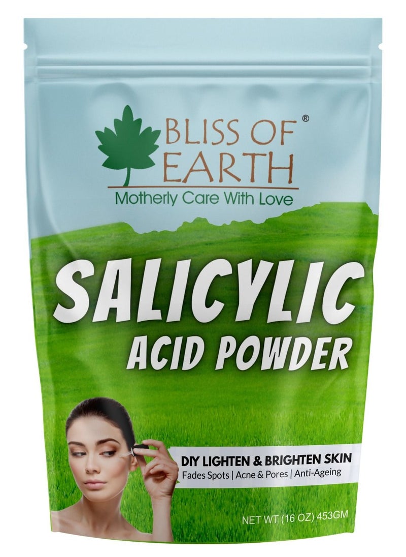BLISS OF EARTH Salicylic Acid Powder Great for Making Skin Care Products Cleanser moisturizer anti aging serum Body Wash and DIY Products 453gm  - Image 1