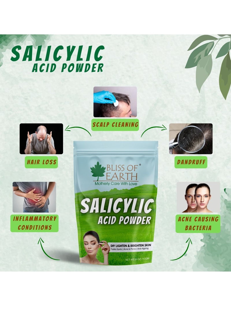 BLISS OF EARTH Salicylic Acid Powder Great for Making Skin Care Products Cleanser moisturizer anti aging serum Body Wash and DIY Products 453gm  - Image 2