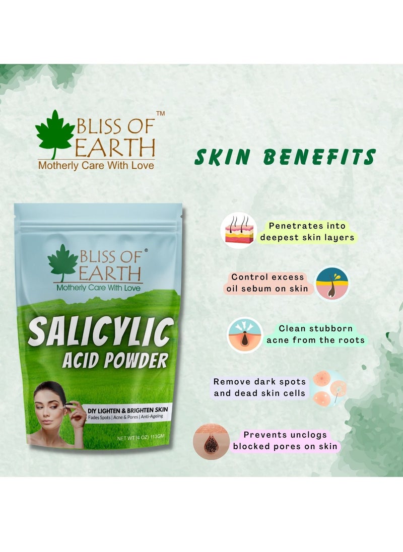 BLISS OF EARTH Salicylic Acid Powder Great for Making Skin Care Products Cleanser moisturizer anti aging serum Body Wash and DIY Products 453gm  - Image 3