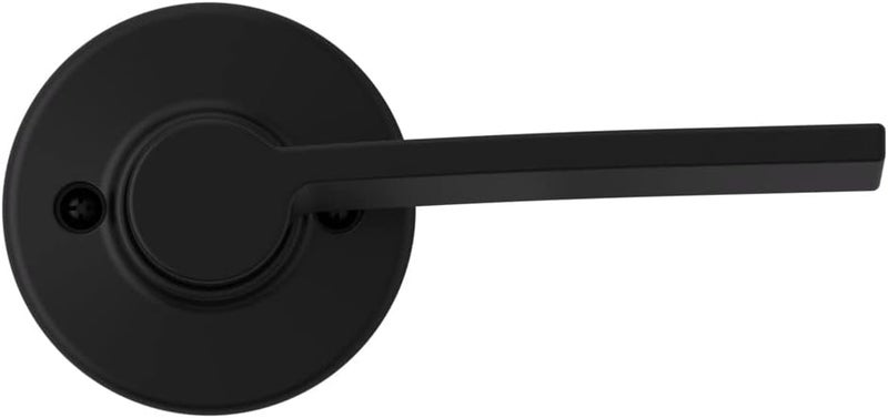 Kwikset Ladera Dummy Door Handle Single Sided Lever for Closets French Double Doors and Pantry Matte Black NonTurning Right Handed Interior PushPull Lever - Image 2