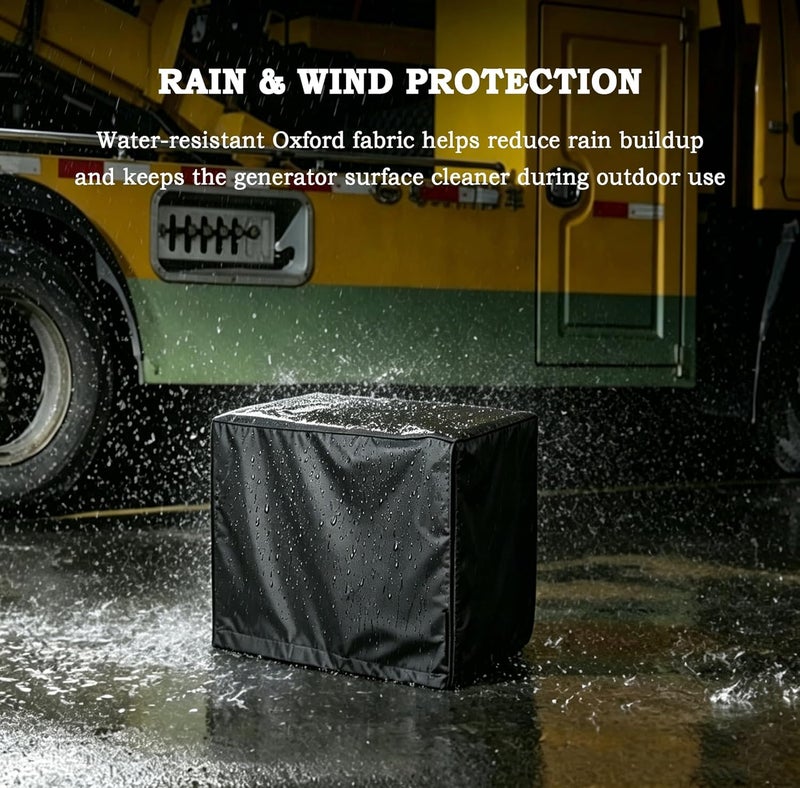 Generator Cover for Powerhorse 2200i 2019–2026, Outdoor Wind-Resistant Water-Resistant Drawcord Buckle Straps, Portable Oxford Fabric, Backyard Storage Camping,B Beige - Image 3