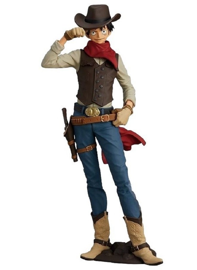 HALAMODO One Piece Luffy Cowboy Outfit Super Cool Anime Figure Desktop Decoration Birthday Gift  - Image 1