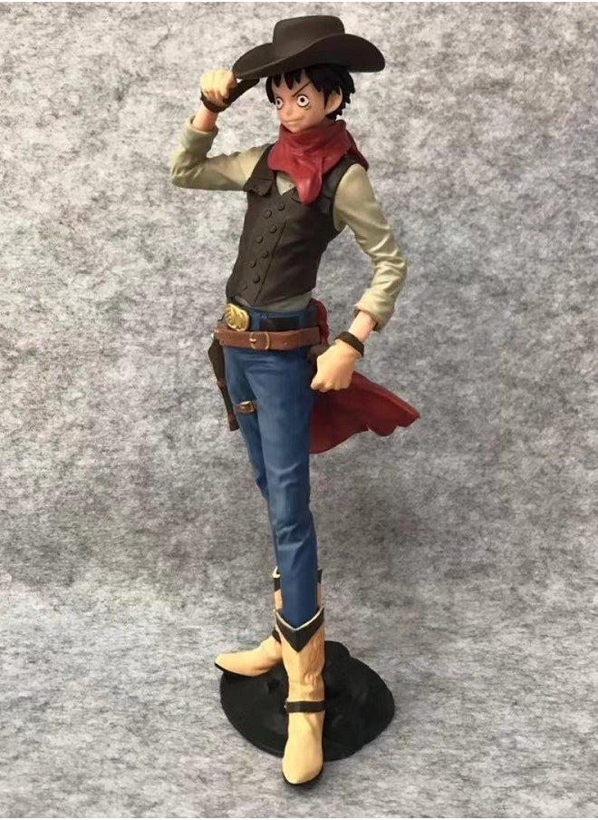 HALAMODO One Piece Luffy Cowboy Outfit Super Cool Anime Figure Desktop Decoration Birthday Gift  - Image 3