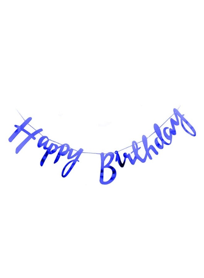 Happy Birthday Script Cursive Banner – Blue – Pack of 1 - Image 1