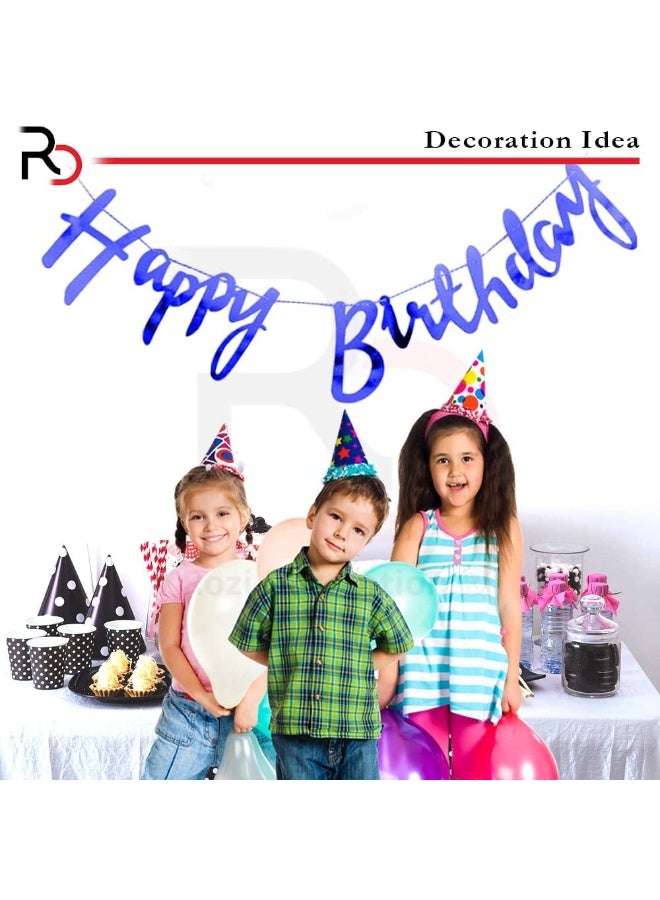 Happy Birthday Script Cursive Banner – Blue – Pack of 1 - Image 2