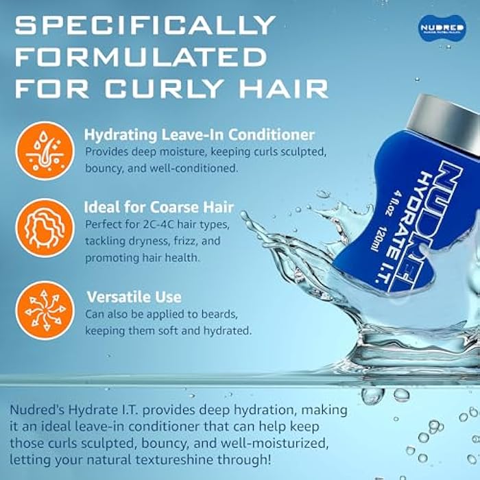 NuDred Hydrate I.T. FormulaHair Moisturizer for Black Men & Women, Twist and Curl Defining Cream for Curls, Coils & Twists, 4 Oz Bottle - Image 2