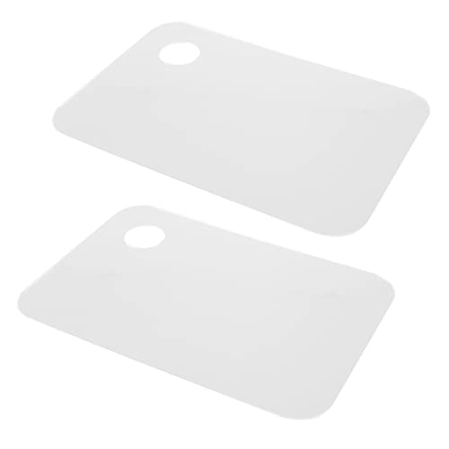 Dnyta Pack of 2 Clear Acrylic Art Palettes with Thumb Holes, 8x12 Inch, Non-Stick, Shatterproof - Image 1