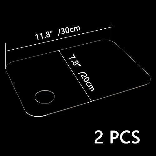 Dnyta Pack of 2 Clear Acrylic Art Palettes with Thumb Holes, 8x12 Inch, Non-Stick, Shatterproof - Image 2