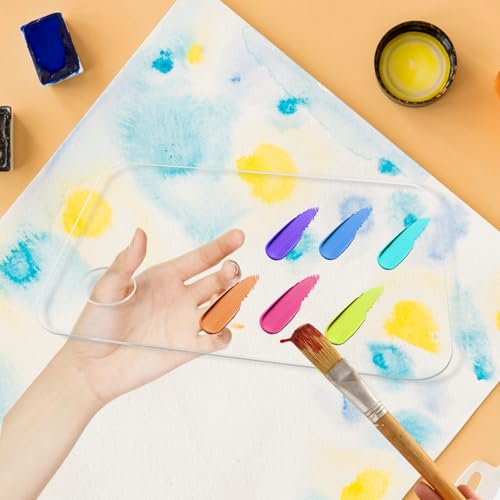 Dnyta Pack of 2 Clear Acrylic Art Palettes with Thumb Holes, 8x12 Inch, Non-Stick, Shatterproof - Image 3