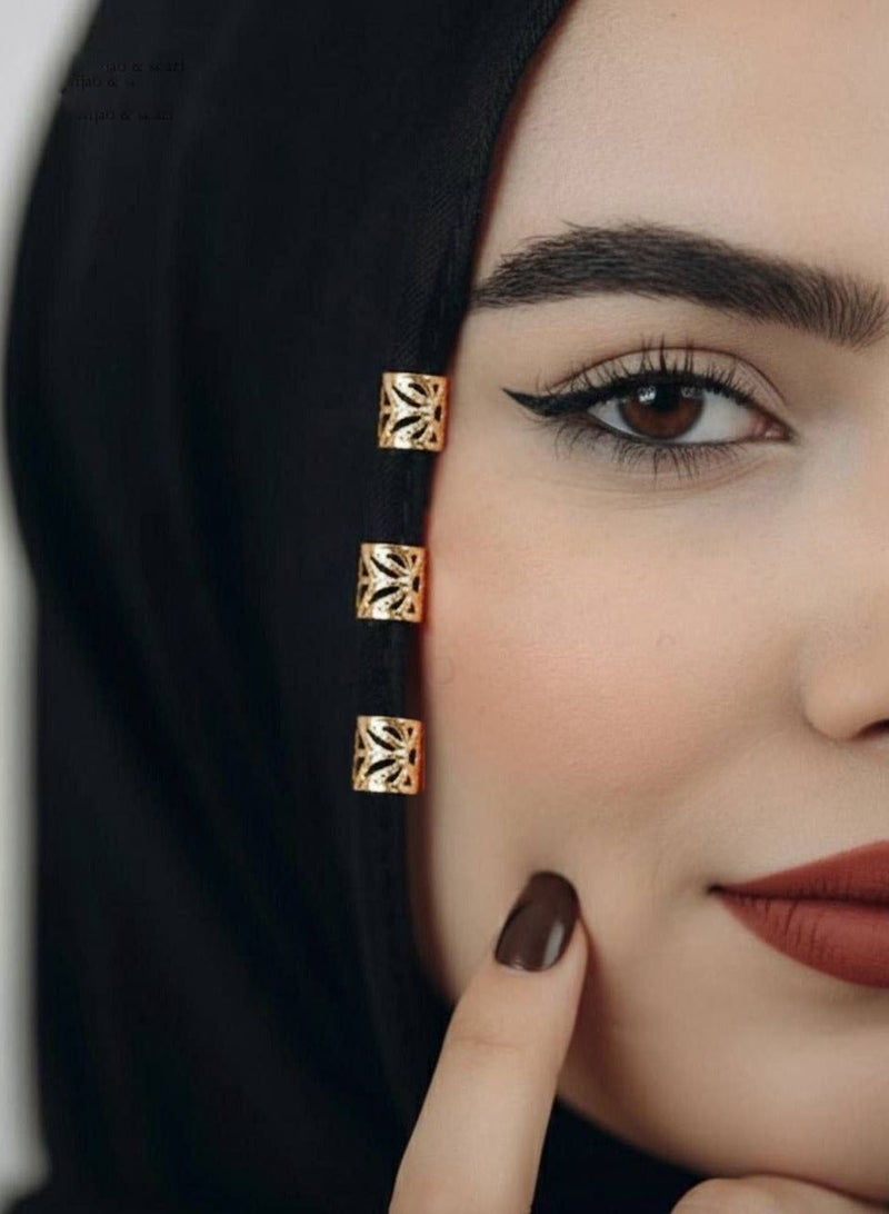 100 pieces of gold hair and hijab accessory rings for parties and special occasions - Image 1