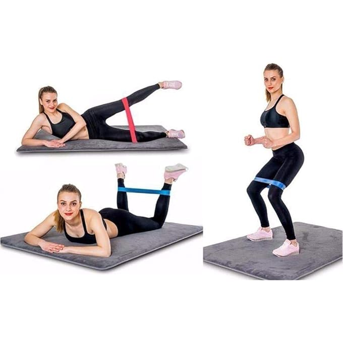 Marshal Fitness 5 In 1 Yoga Stretch Bands Fitness Resistance Belt Fitness Rubber Band Elastic Exercise Straps Indoor Sport Gym Pull Up For Fit Body Building Exercise With Bag (5Pcs)-Mf-8006 - Image 1