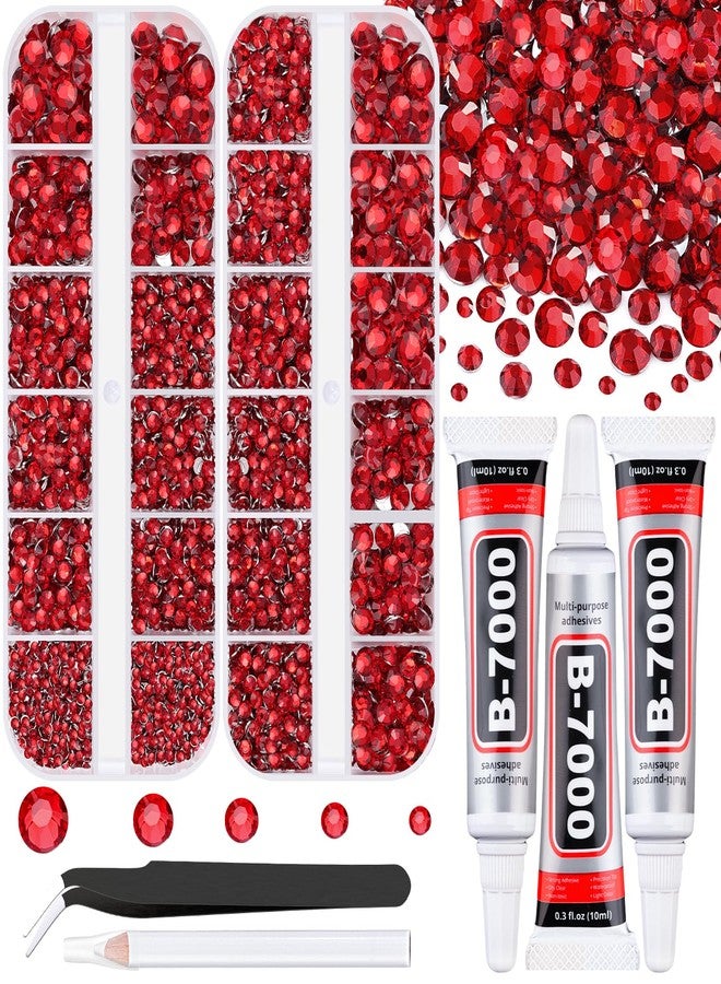 TINKRSTUFF Resin Rhinestones for Crafting with B7000 Jewelry Glue, 2 Boxes Red Flatback Crystals with 3Pcs 10ml Glue for Bedazzling Crafts DIY Nail Art Makeup，Non Hotfix Gems for Clothing Shoes - Image 1