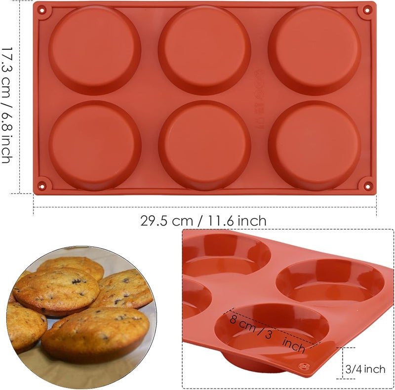 Ocmoiy 3 Inch Egg Mold for Breakfast Sandwiches Round Silicone Muffin Top/Egg Pan, Non-Stick Oven Baking Silicone Molds for Eggs Patty Bites, Tarts, English Muffins, Pack of 3 - Image 2