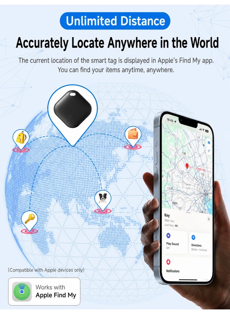 Kingone Bluetooth Tracker, iOS Only, Long Battery Life, Replaceable Battery, Key and Item Locator for Phones, Bags, iPhones, iPads, etc., Smart Tags for Headphones and Luggage, Single Package - Black - Image 3