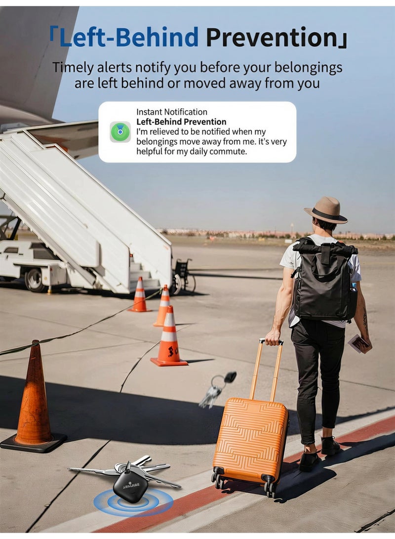 Kingone Bluetooth Tracker, iOS Only, Long Battery Life, Replaceable Battery, Key and Item Locator for Phones, Bags, iPhones, iPads, etc., Smart Tags for Headphones and Luggage, Single Package - Black - Image 5