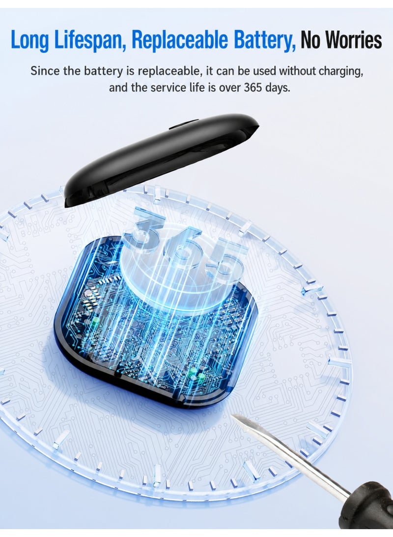 Kingone Bluetooth Tracker, iOS Only, Long Battery Life, Replaceable Battery, Key and Item Locator for Phones, Bags, iPhones, iPads, etc., Smart Tags for Headphones and Luggage, Single Package - Black - Image 4