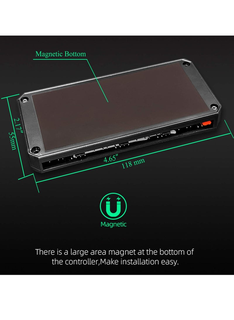 SYOSI PWM Fan Temperature Controller Integrator Remote Control Computer RGB Light Adapter 8x4Pin Fan Speed Controller Ports 10 5V ARGB Ports with Magnet  - Image 5