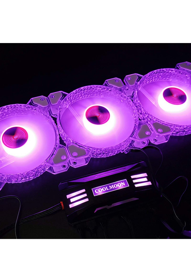 SYOSI - PWM Fan Temperature Controller Integrator Remote Control Computer RGB Light Adapter 8x4Pin Fan Speed Controller Ports 10 5V ARGB Ports with Magnet - Image 1