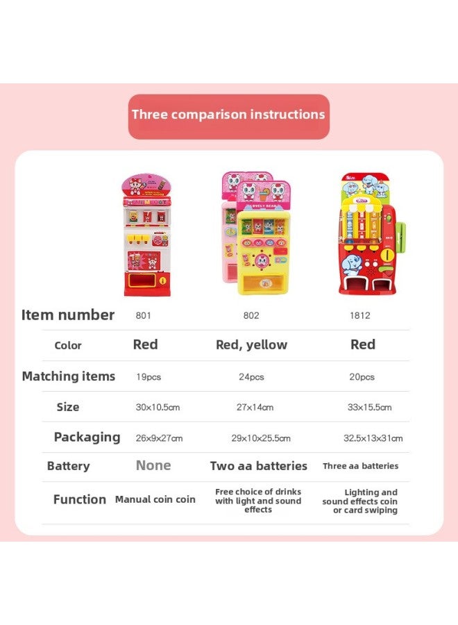 آلة مشروبات الأطفال لعبة طفل تعمل بقطع النقود المعدنية آلة بيع الحلوى آلة بيع الحلوى التعليم المبكر بيت اللعب التعليمي - اللون: إصدار يدوي 801 - Image 3
