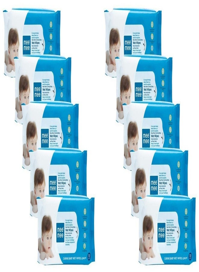 Mee Mee Baby Gentle Wet Wipes with Lemon extracts |72 pcs| Pack of 10