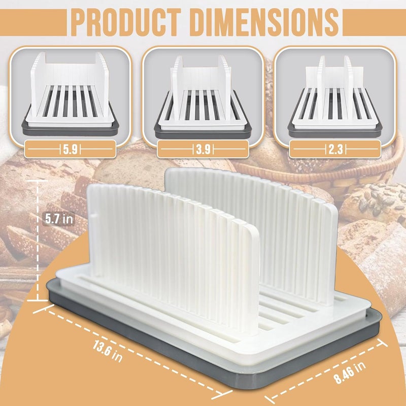 SliceElite Bread Slicer for Sourdough Rounds - Adjustable Bread Slicing Guide With Crumb Tray & Compact Bread knife for kitchen - Manual Bread Slicer For Homemade Bread Perfect Bread Making gifts - Image 2