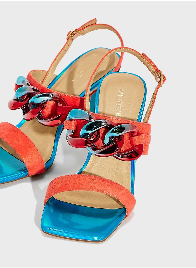 منبور - Ankle Strap High Heel Sandals - Image 1