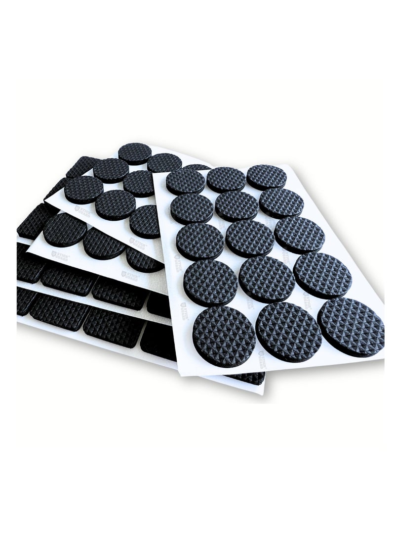 StickGuard StickGuard Non Slip Furniture Rubber Leg Pads for Hardwood Floors 90 Pcs - 45 Round, 45 Square Furniture Feet - Rubber Furniture Floor Protectors - Chair, Table, Couch, Bed Stoppers to Prevent Sliding  - Image 1