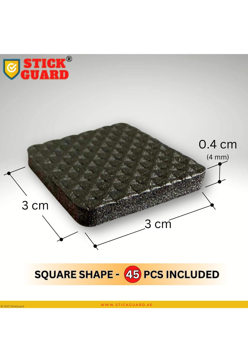 StickGuard StickGuard Non Slip Furniture Rubber Leg Pads for Hardwood Floors 90 Pcs - 45 Round, 45 Square Furniture Feet - Rubber Furniture Floor Protectors - Chair, Table, Couch, Bed Stoppers to Prevent Sliding  - Image 2