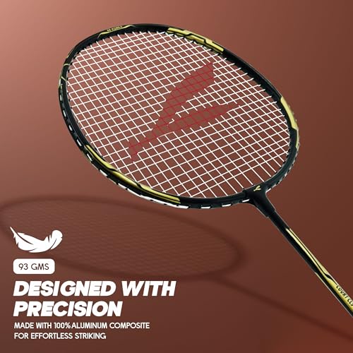Konex Aluminium Badminton Racquet | Optimized String Tension, Ergonomic Grip & Durable Frame | Full Cover Included - Black (Pack of 2) - Image 2