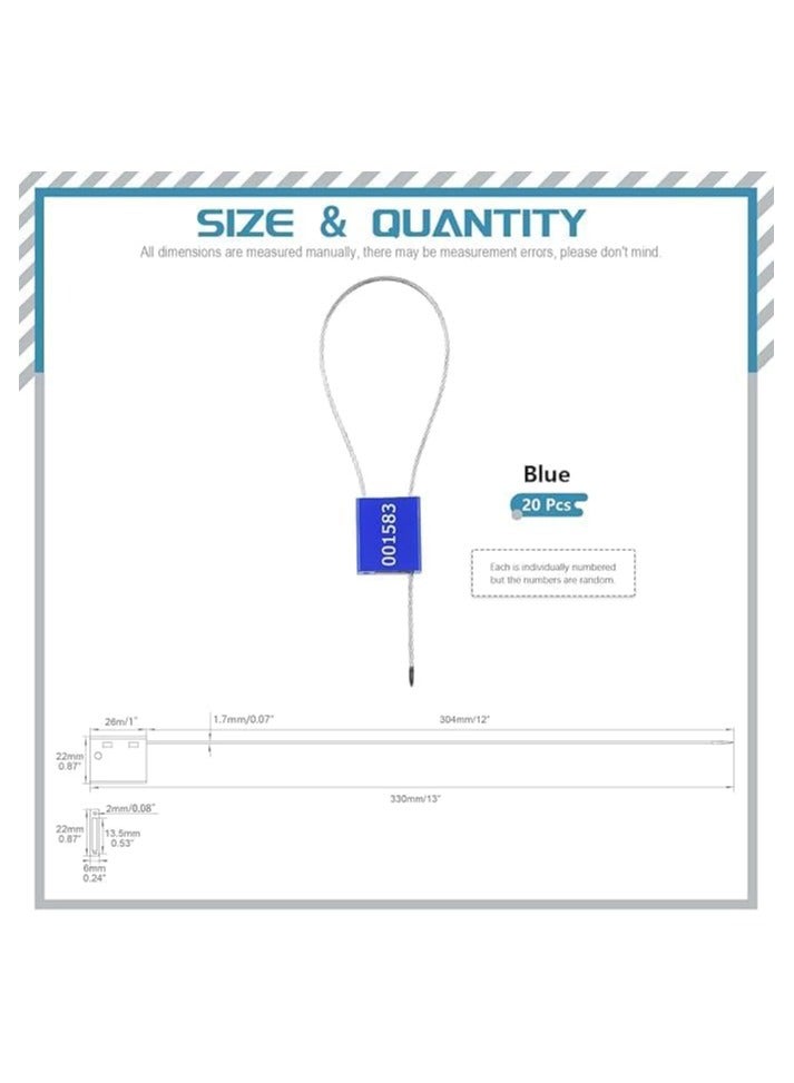 Duravel Numbered Security Cable Seals Tamper Resistant Shipping Label Steel Metal Tags-Ties Pull Tight Truck Door Lock Disposable Self-Locking Security Strap 12 Inch Pack-Of 50 - Image 3