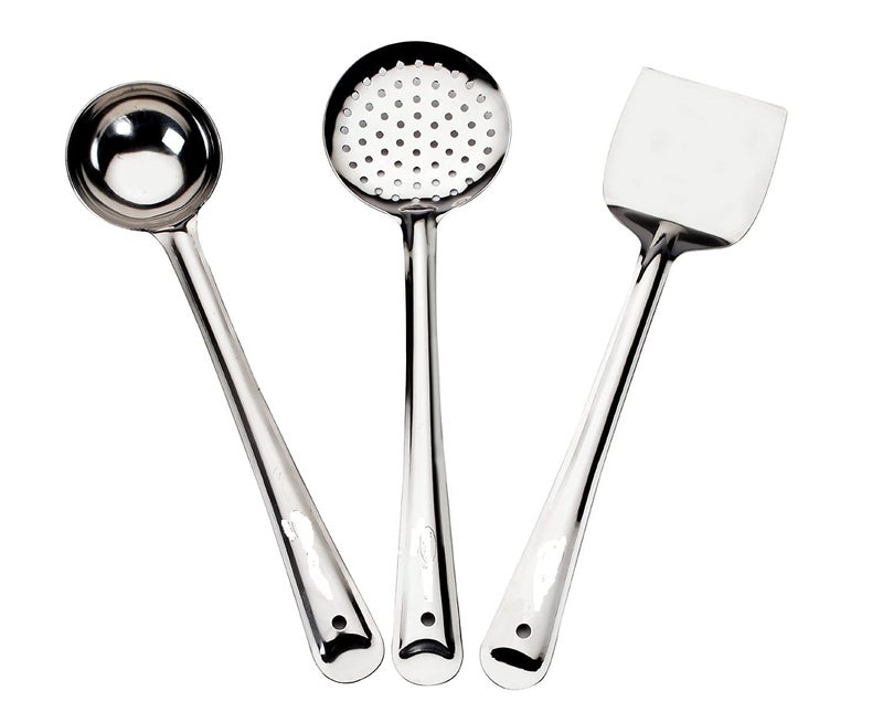 RJ kitchenware Store مجموعة ملاعق تقديم من الفولاذ المقاوم للصدأ من متجر RJ للأدوات المنزلية - مجموعة ملاعق مطبخية لتقديم الطعام - Image 2