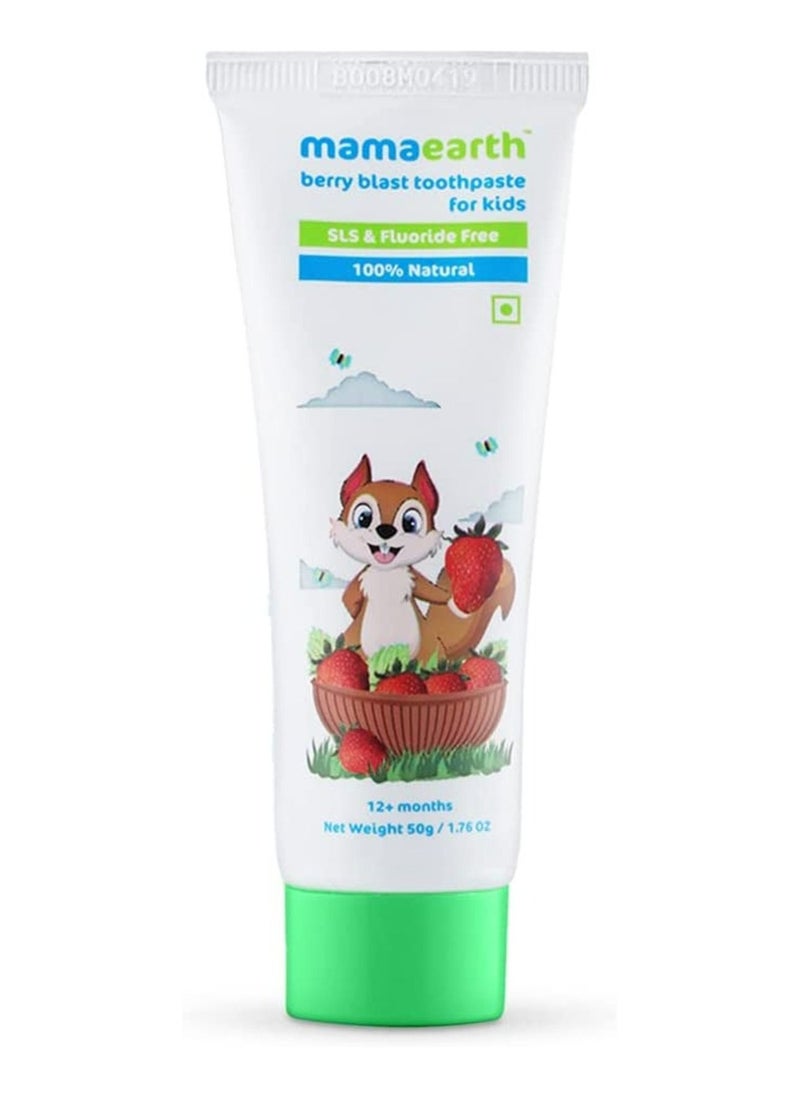 Mamaearth Mamaearth 100% Natural Berry Blast Kids Toothpaste Fluoride Free, SLS Free, No Artificial Flavor best for baby, 50g  - Image 1