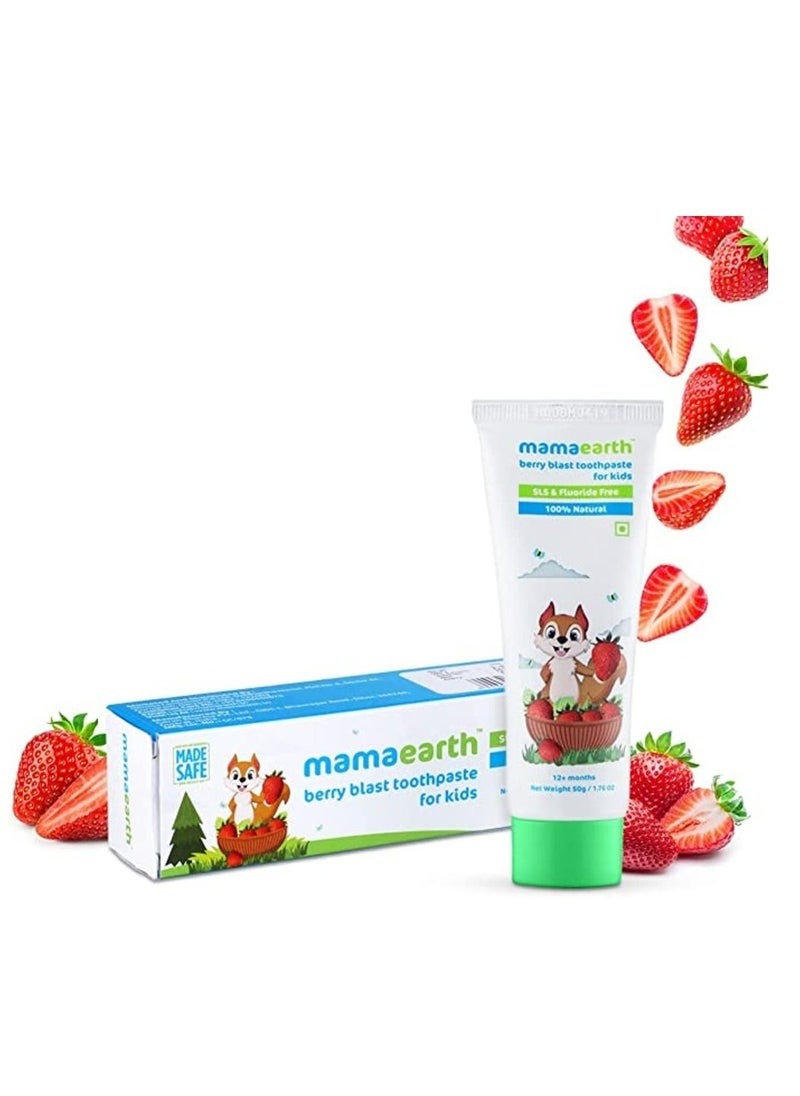 Mamaearth Mamaearth 100% Natural Berry Blast Kids Toothpaste Fluoride Free, SLS Free, No Artificial Flavor best for baby, 50g  - Image 2