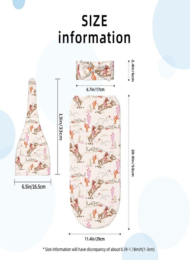Sozzjile Western Baby Stuff Swaddle Blanket with Headband and Beanie Set, Western Style Blanket Infant Shower Gift for Boys Girls - Image 5