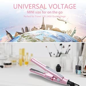 DAN Technology,Small Hair Straightener for Short Hair,1/2" Mini Hair Straightener, Dual Voltage Travel Flat Iron,U-Shaped Plates & 30s Fast Heating - Image 5
