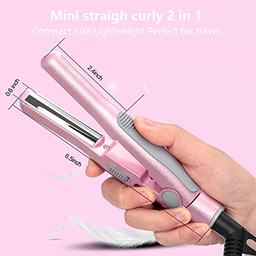 DAN Technology,Small Hair Straightener for Short Hair,1/2" Mini Hair Straightener, Dual Voltage Travel Flat Iron,U-Shaped Plates & 30s Fast Heating - Image 4