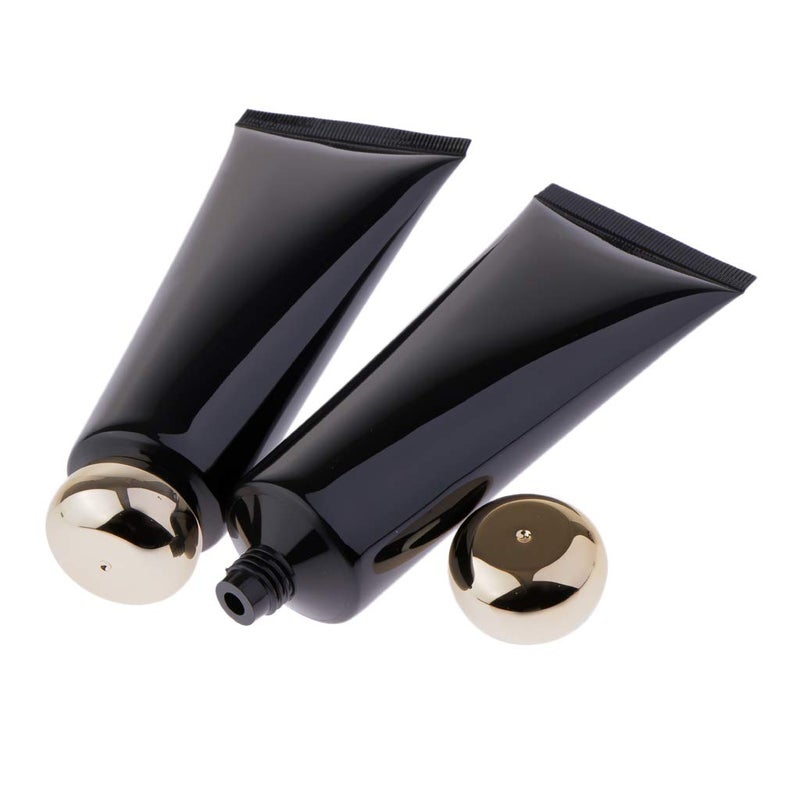 klarako أنابيب تجميل فارغة 100 مل مع أغطية زجاجة سفر للتجميل - أغطية كروية ذهبية، 100 مل - Image 5