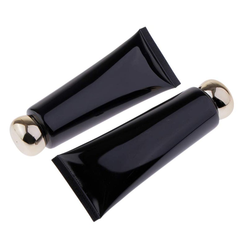 klarako أنابيب تجميل فارغة 100 مل مع أغطية زجاجة سفر للتجميل - أغطية كروية ذهبية، 100 مل - Image 4