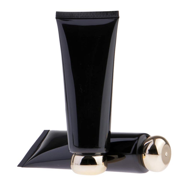 klarako أنابيب تجميل فارغة 100 مل مع أغطية زجاجة سفر للتجميل - أغطية كروية ذهبية، 100 مل - Image 3